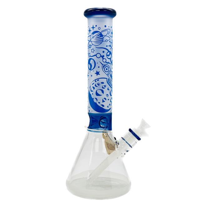 CHEECH GLASS 14'' SPACE SHIP SANDBLAST BEAKER BONG CHE-164
