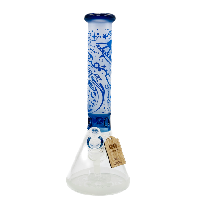 CHEECH GLASS 14'' SPACE SHIP SANDBLAST BEAKER BONG CHE-164