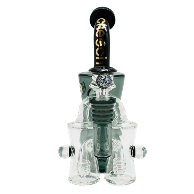 CHEECH GLASS 8'' CHARCOAL BLACK  BUBBLER WITH GIFT BOX CA-065
