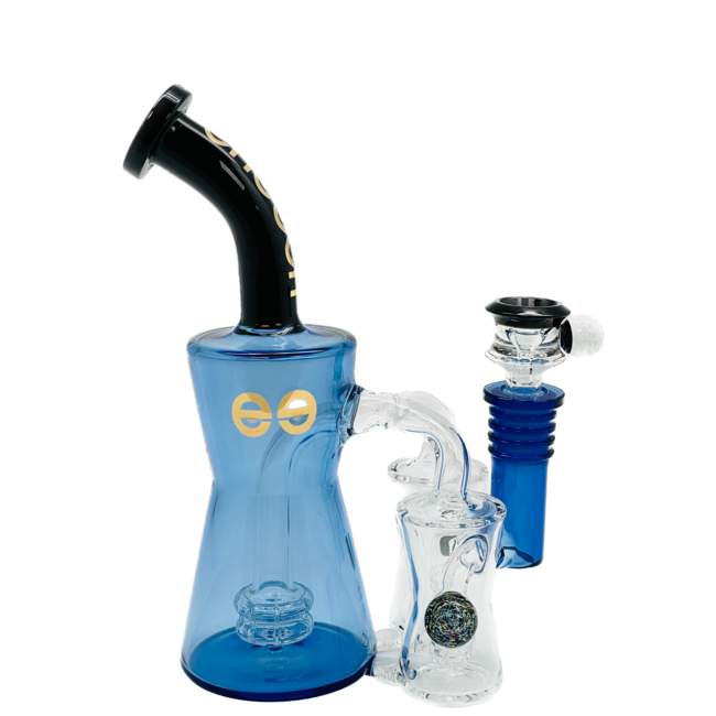 CHEECH GLASS 8'' BLUE BUBBLER WITH GIFT BOX CA-064
