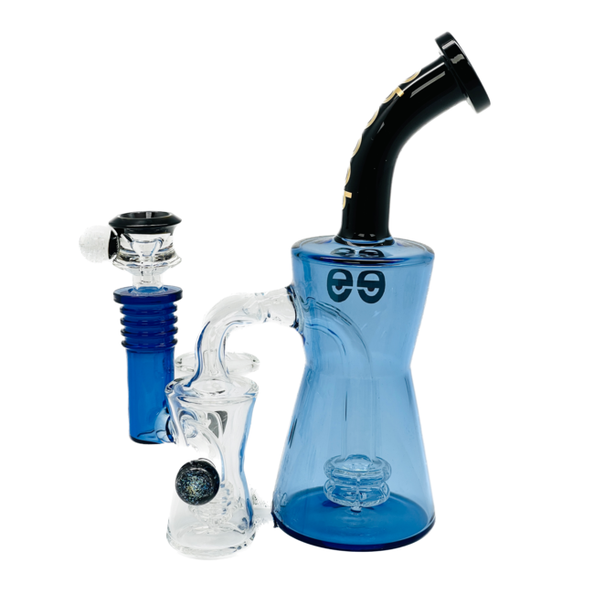 CHEECH GLASS 8'' BLUE BUBBLER WITH GIFT BOX CA-064