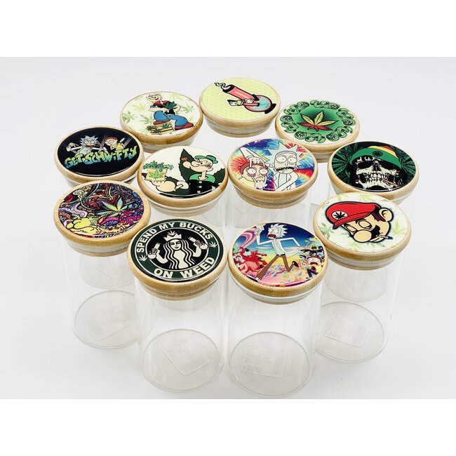 Dragon Castle Enterprise (china) BAMBOO PRESSED GLASS JAR