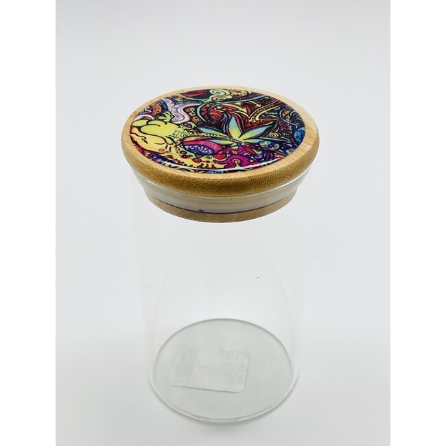 Dragon Castle Enterprise (china) BAMBOO PRESSED GLASS JAR