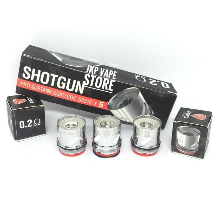 Order Now VGOD Shot Gun Pro sub Tank Quad REPLACEMENT COIL SS316 0.2ohm (5 PACK)