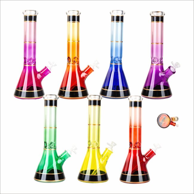 KAPOW 14'' TWO TONE COLOR  BEAKER BONG D30069