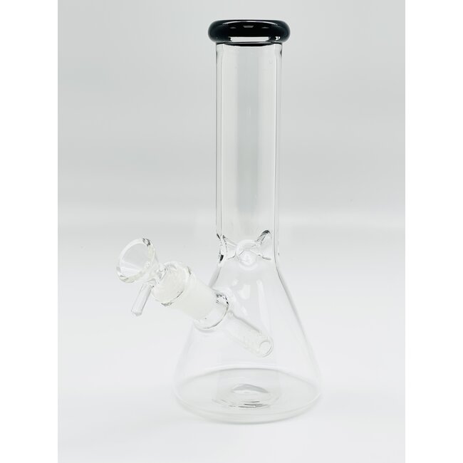 9'' CLEAR GLASS COLOR HEAD ONE TONE BEAKER BONG C6299