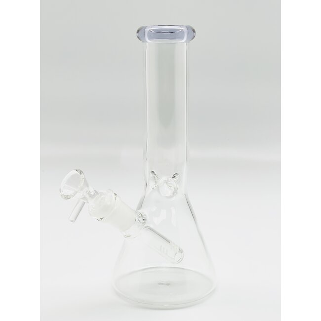 9'' CLEAR GLASS COLOR HEAD ONE TONE BEAKER BONG C6299