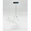 9'' CLEAR GLASS COLOR HEAD ONE TONE BEAKER BONG C6299