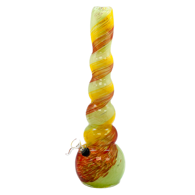 SOFT GLASS 15'' ROUND MULTI BULB NECK WATER BONG