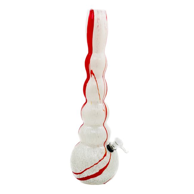 SOFT GLASS 15'' ROUND MULTI BULB NECK WATER BONG