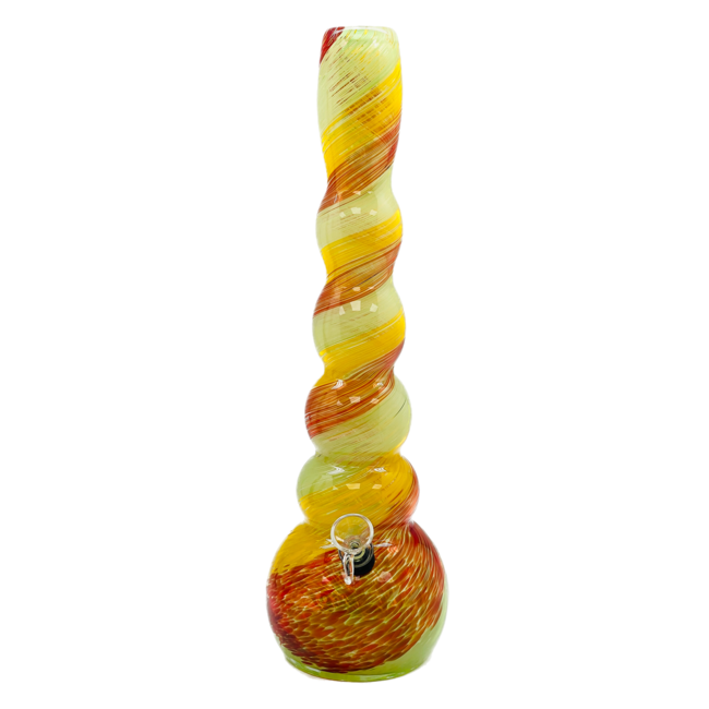 SOFT GLASS 15'' ROUND MULTI BULB NECK WATER BONG