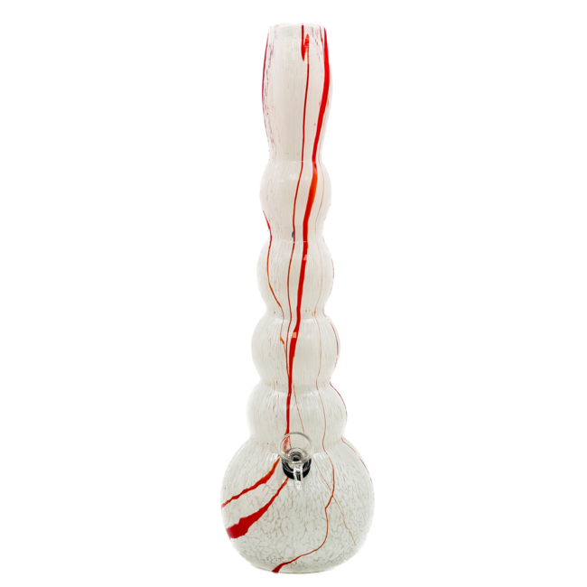 SOFT GLASS 15'' ROUND MULTI BULB NECK WATER BONG