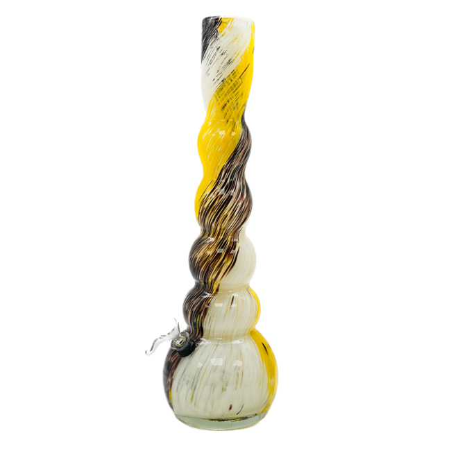 SOFT GLASS 15'' ROUND MULTI BULB NECK WATER BONG