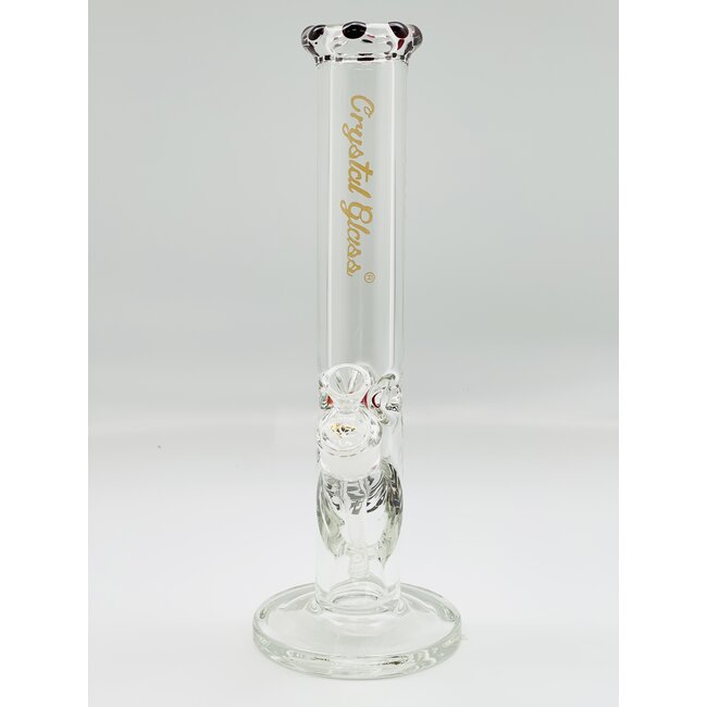 CRYSTAL GLASS 14'' STRAIGHT TUBE ICE CATCHER BONG 7MM C2163