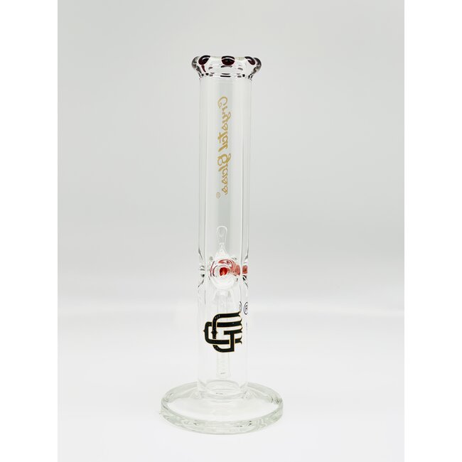 CRYSTAL GLASS 14'' STRAIGHT TUBE ICE CATCHER BONG 7MM C2163