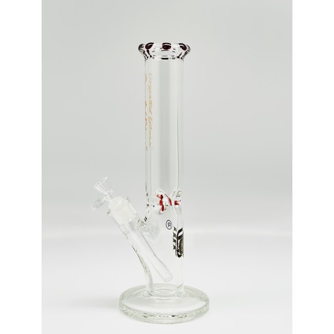 CRYSTAL GLASS 14'' STRAIGHT TUBE ICE CATCHER BONG 7MM C2163