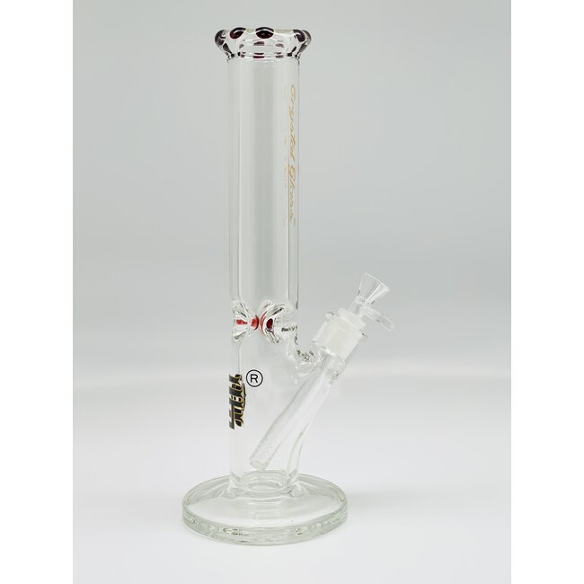 CRYSTAL GLASS 14'' STRAIGHT TUBE ICE CATCHER BONG 7MM C2163