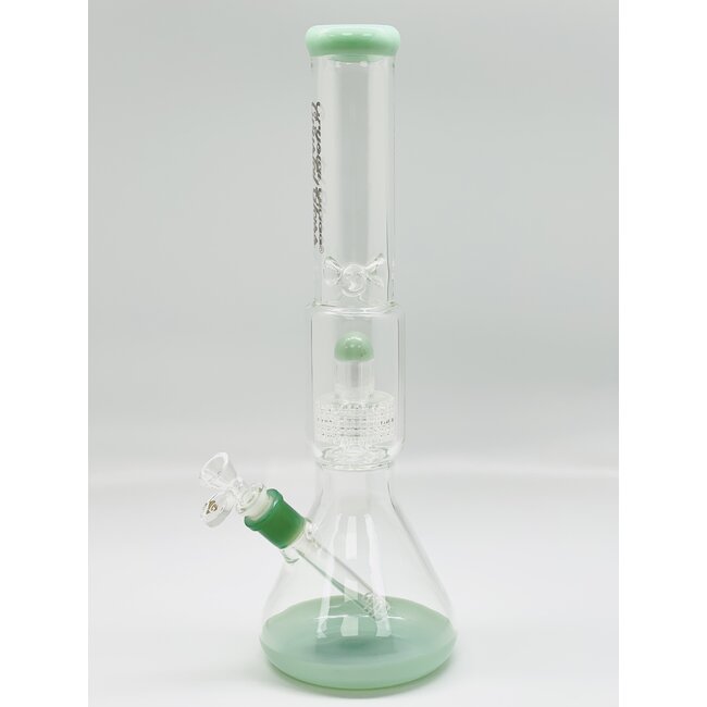 CRYSTAL GLASS 15''  BEAKER BASE ICE PINCH WITH MATRIX PERC  C4058