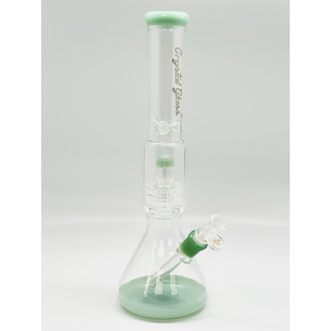 CRYSTAL GLASS 15''  BEAKER BASE ICE PINCH WITH MATRIX PERC  C4058