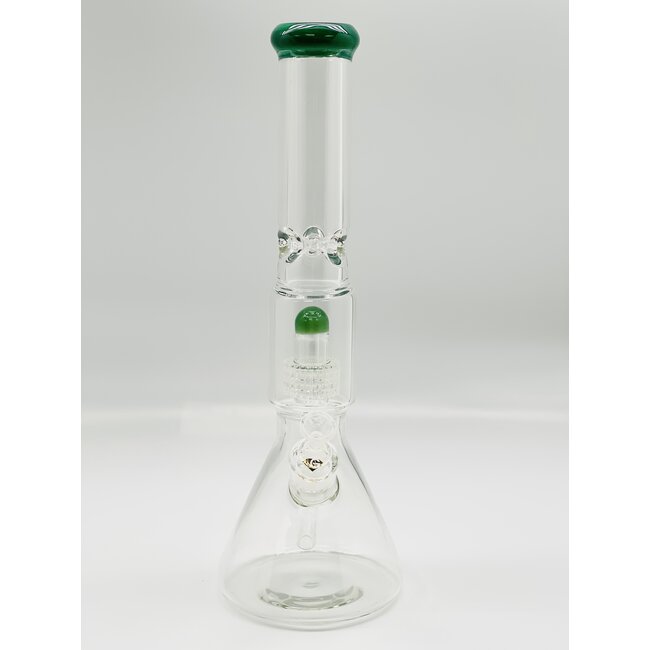 CRYSTAL GLASS 15''  BEAKER BASE ICE PINCH WITH MATRIX PERC  C4058