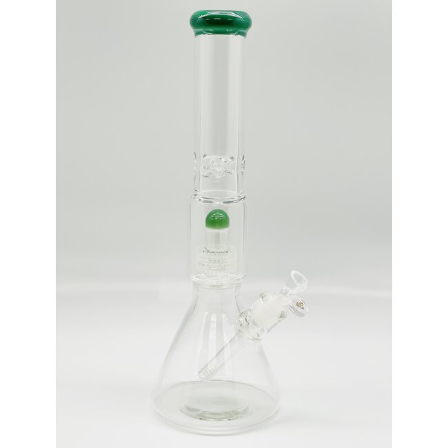 CRYSTAL GLASS 15''  BEAKER BASE ICE PINCH WITH MATRIX PERC  C4058