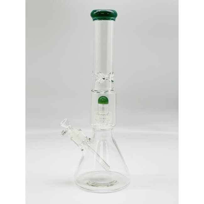 CRYSTAL GLASS 15''  BEAKER BASE ICE PINCH WITH MATRIX PERC  C4058