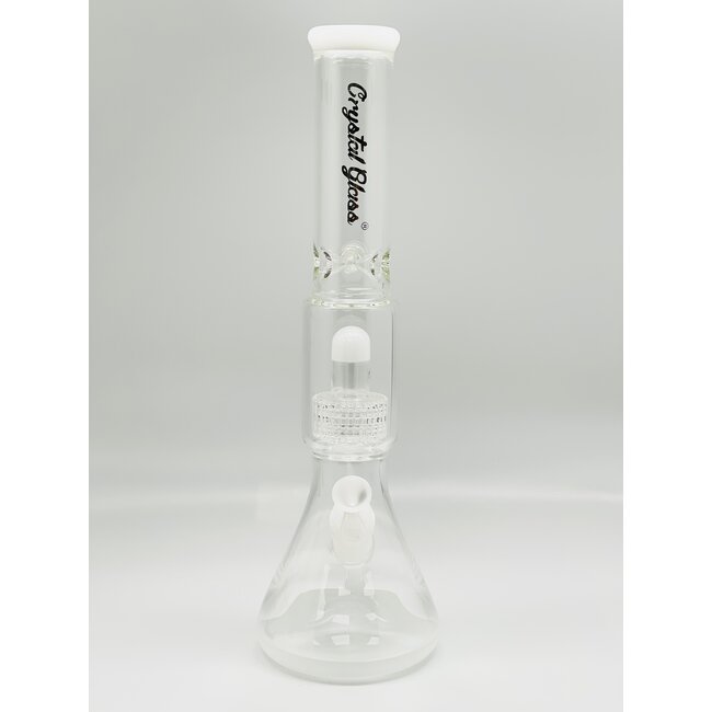 CRYSTAL GLASS 15''  BEAKER BASE ICE PINCH WITH MATRIX PERC  C4058