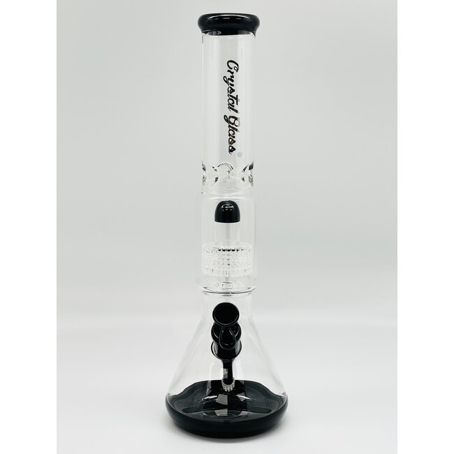 CRYSTAL GLASS 15''  BEAKER BASE ICE PINCH WITH MATRIX PERC  C4058