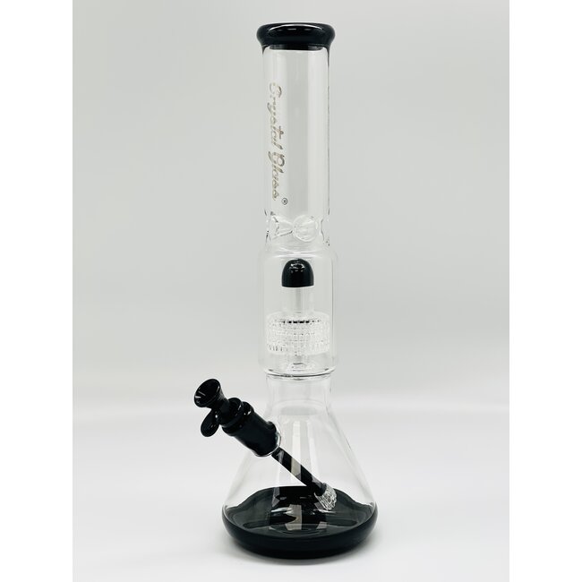 CRYSTAL GLASS 15''  BEAKER BASE ICE PINCH WITH MATRIX PERC  C4058
