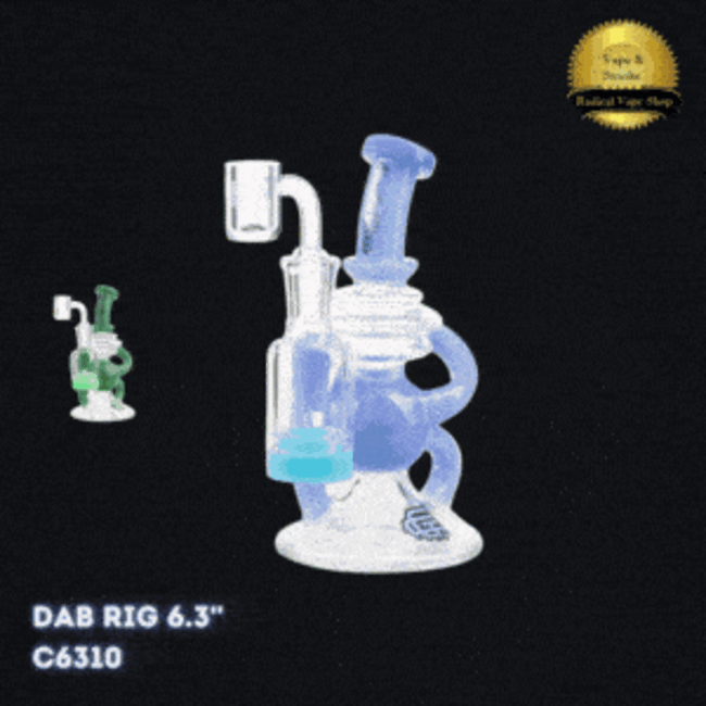 CRYSTAL GLASS 6.3'' RECYCLER DAB RIG C6310