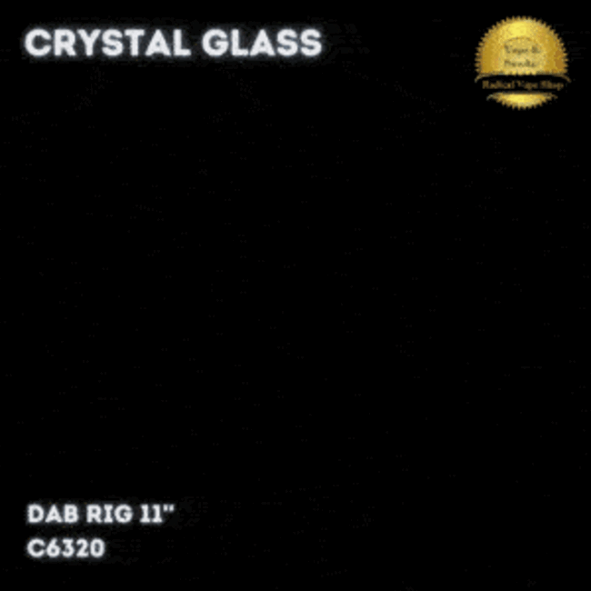 CRYSTAL GLASS 11'' FUMED RIG WITH MATCHING TEARDROP DAB RIG C6320