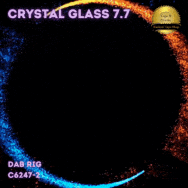 CRYSTAL GLASS 7.7"  IRIDESCENT METALLIC- PSYCHEDELIC EYE  C6247-2