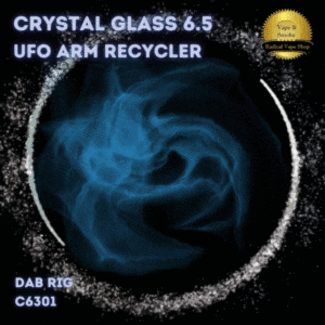 CRYSTAL GLASS CRYSTAL GLASS 6.5"-5ml UFO ARM RECYCLER C6301