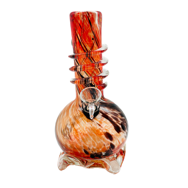 SOFT GLASS 7'' MINI ROUND WAVE BASE WITH RING GRIP WATER BONG