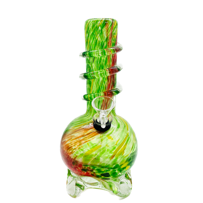 SOFT GLASS 7'' MINI ROUND WAVE BASE WITH RING GRIP WATER BONG