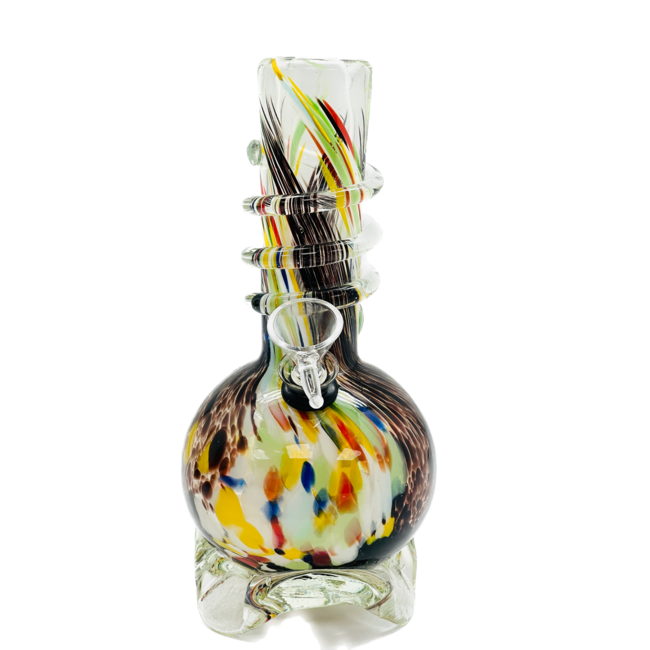 SOFT GLASS 7'' MINI ROUND WAVE BASE WITH RING GRIP WATER BONG