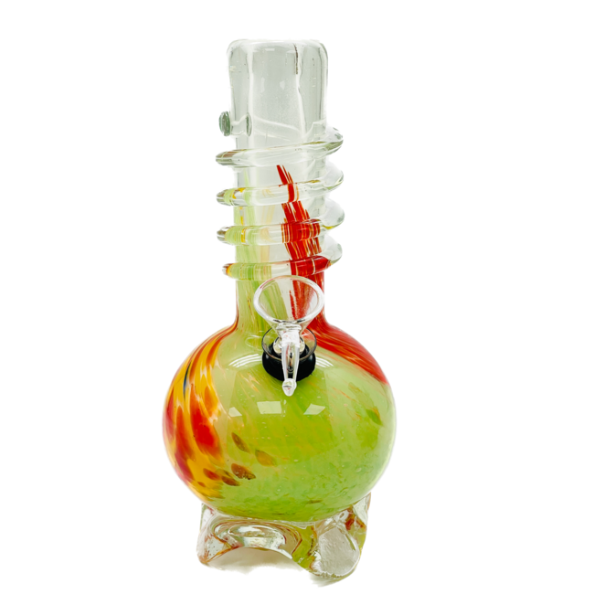SOFT GLASS 7'' MINI ROUND WAVE BASE WITH RING GRIP WATER BONG