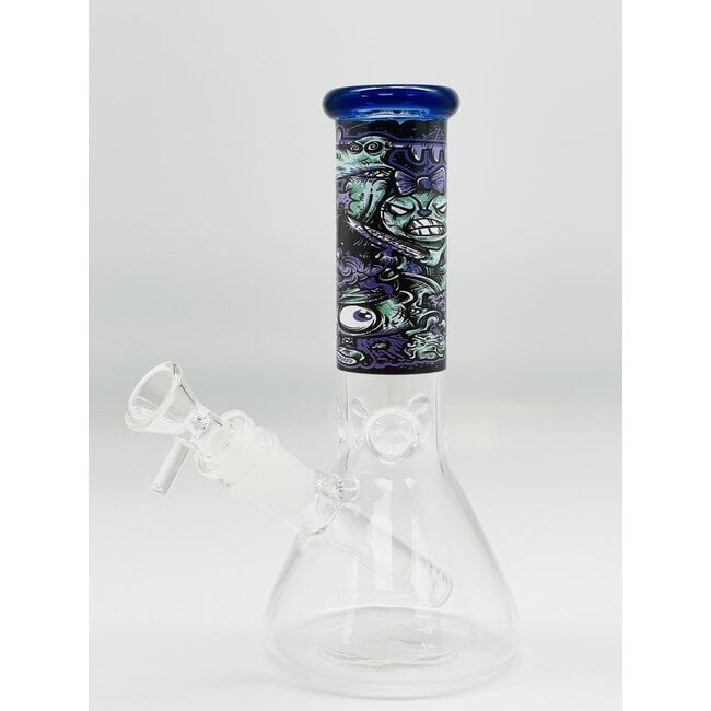 CRYSTAL GLASS BEAKER BONG  8''  R-1