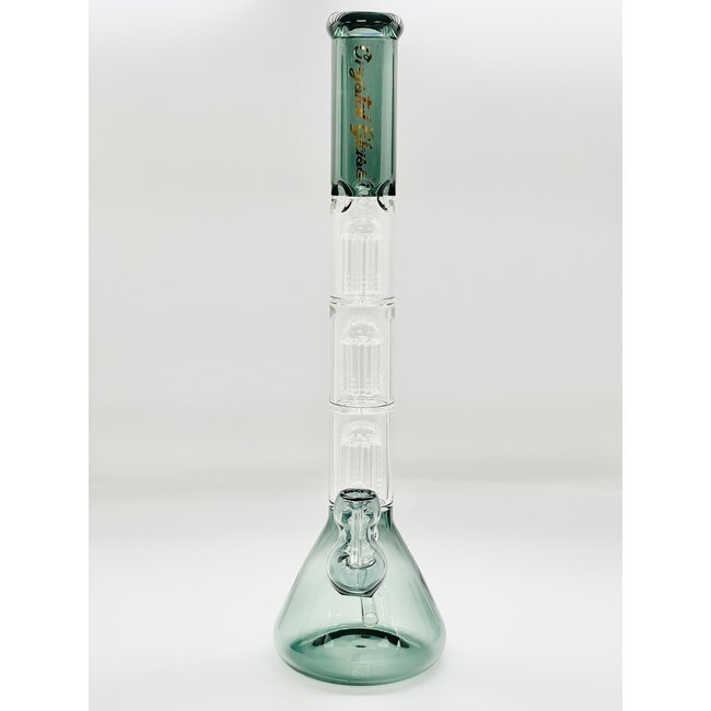 CRYSTAL GLASS 20'' TRIPLE 8 ARM TREE PERC WATER PIPE C3006