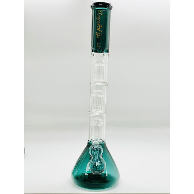 CRYSTAL GLASS 20'' TRIPLE 8 ARM TREE PERC WATER PIPE C3006