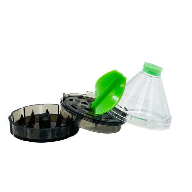 2 PIECE  CONE FILTER PLASTIC GRINDER