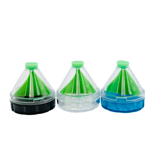 2 PIECE  CONE FILTER PLASTIC GRINDER