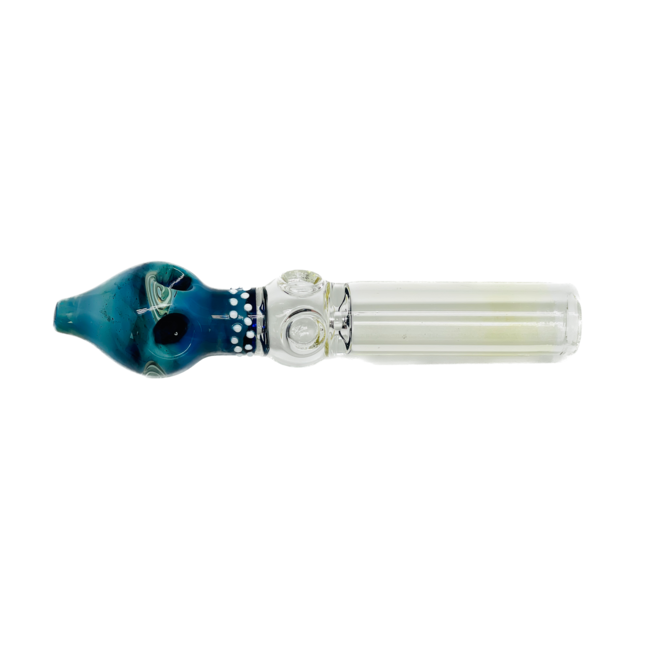7'' TWO TONE  DUBBLE BOWL GLASS PIPE