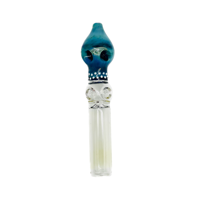 7'' TWO TONE  DUBBLE BOWL GLASS PIPE
