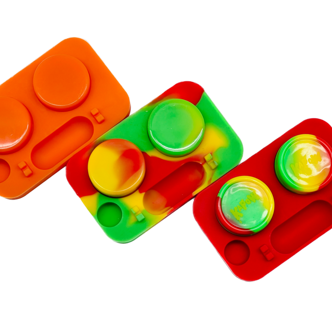 KAPOW SILICONE DAB/OIL TRAY WITH CONTAINER