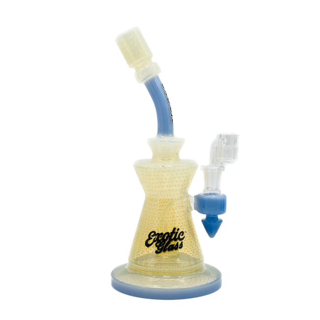 EXOTIC 9.5'' HEAVY FUMED TWO TONE BARREL PERC DAB RIG C6339