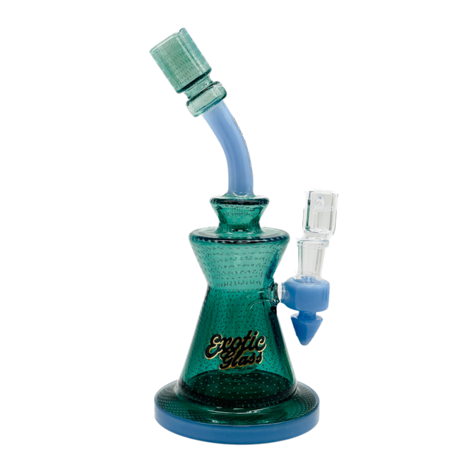 EXOTIC 9.5'' HEAVY FUMED TWO TONE BARREL PERC DAB RIG C6339
