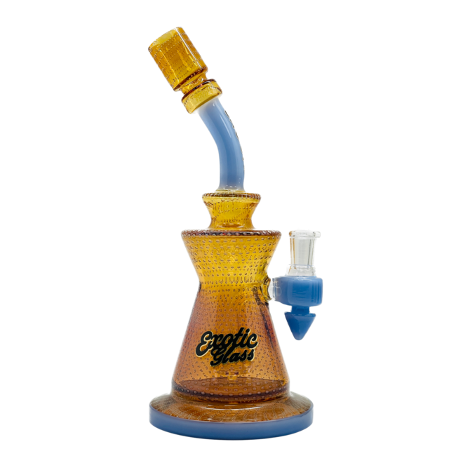 EXOTIC 9.5'' HEAVY FUMED TWO TONE BARREL PERC DAB RIG C6339