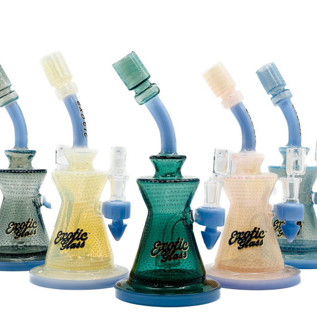 EXOTIC 9.5'' HEAVY FUMED TWO TONE BARREL PERC DAB RIG C6339