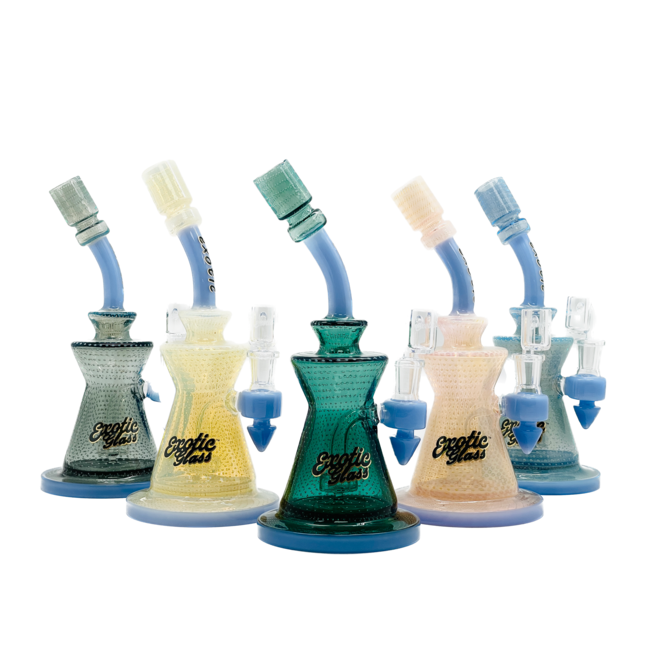 EXOTIC 9.5'' HEAVY FUMED TWO TONE BARREL PERC DAB RIG C6339